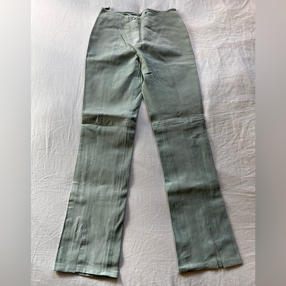 🍋80s Paolo Santini Vintage Teal Suede Biker Pants - Picture 1 of 16